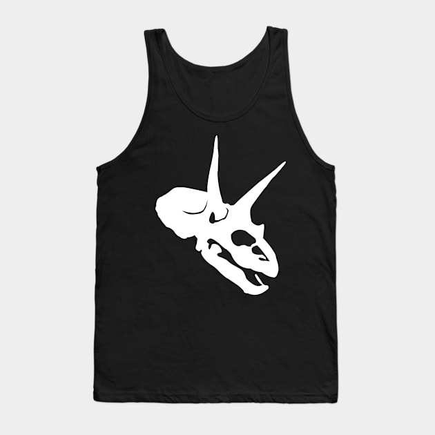 Terra Fossil Triceratops Head White Tank Top by Terra Fossil Merch